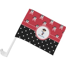 Pirate & Dots Car Flag - Small w/ Name or Text