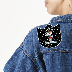 Pirate & Dots Twill Iron On Patch - Custom Shape - Large (Personalized)