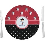 Pirate & Dots 10" Glass Lunch / Dinner Plates - Single or Set (Personalized)