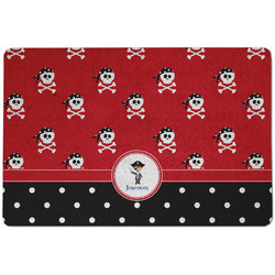 Pirate & Dots Dog Food Mat w/ Name or Text