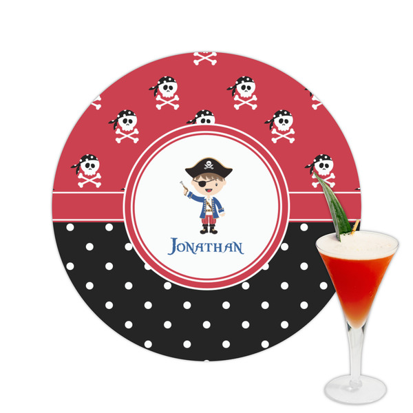 Custom Pirate & Dots Printed Drink Topper -  2.5" (Personalized)