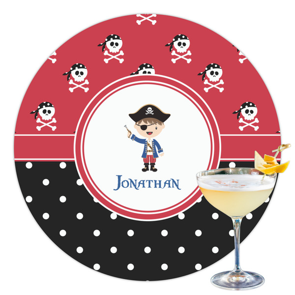 Custom Pirate & Dots Printed Drink Topper - 3.5" (Personalized)