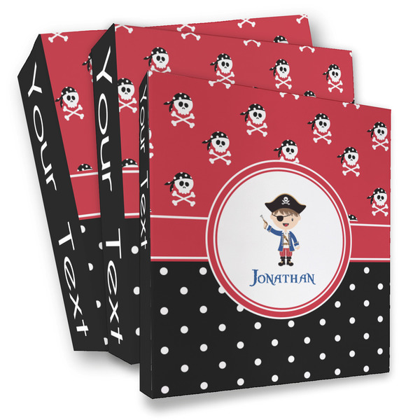 Custom Pirate & Dots 3 Ring Binder - Full Wrap (Personalized)