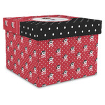 Pirate & Dots Gift Box with Lid - Canvas Wrapped - X-Large (Personalized)