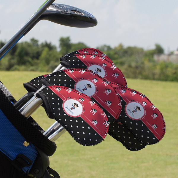 Custom Pirate & Dots Golf Club Iron Cover - Set of 9 (Personalized)