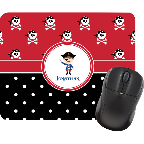 Custom Pirate & Dots Rectangular Mouse Pad (Personalized)