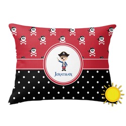 Pirate & Dots Outdoor Throw Pillow (Rectangular) (Personalized)