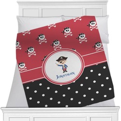 Pirate & Dots Minky Blanket - Twin / Full - 80"x60" - Double Sided (Personalized)