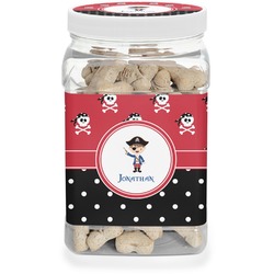 Pirate & Dots Dog Treat Jar (Personalized)