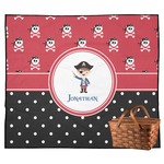 Pirate & Dots Outdoor Picnic Blanket (Personalized)