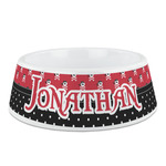 Pirate & Dots Plastic Dog Bowl - Medium (Personalized)