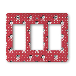 Pirate & Dots Rocker Style Light Switch Cover - Three Switch