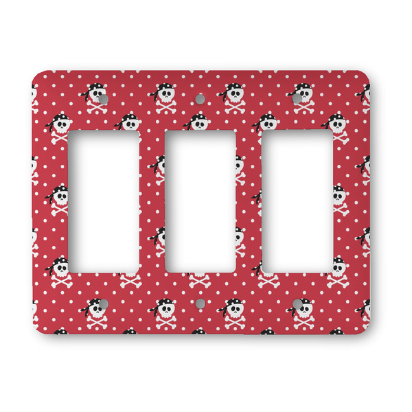 Custom Pirate & Dots Rocker Style Light Switch Cover - Three Switch