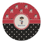 Pirate & Dots Round Linen Placemat (Personalized)