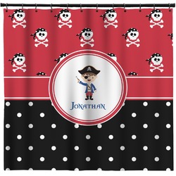 Pirate & Dots Shower Curtain - Custom Size (Personalized)