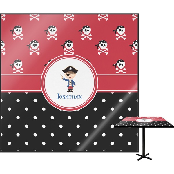 Custom Pirate & Dots Square Table Top - 30" (Personalized)