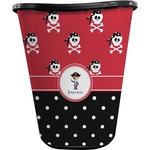 Pirate & Dots Waste Basket - Double Sided (Black) (Personalized)