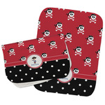 Pirate & Dots Burp Cloths - Fleece - Set of 2 w/ Name or Text