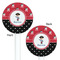 Pirate & Dots White Plastic 5.5" Stir Stick - Double Sided - Round - Front & Back