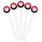 Pirate & Dots White Plastic 5.5" Stir Stick - Fan View