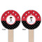 Pirate & Dots Wooden 6" Food Pick - Round - Double Sided - Front & Back