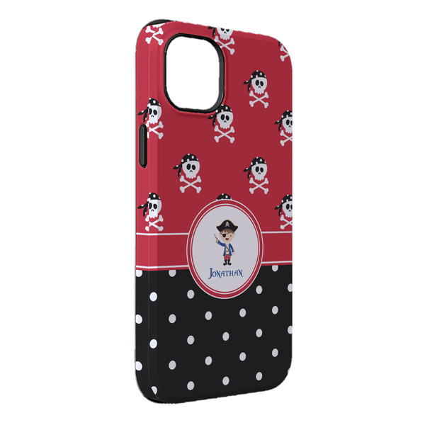 Custom Pirate & Dots iPhone Case - Rubber Lined - iPhone 14 Plus (Personalized)