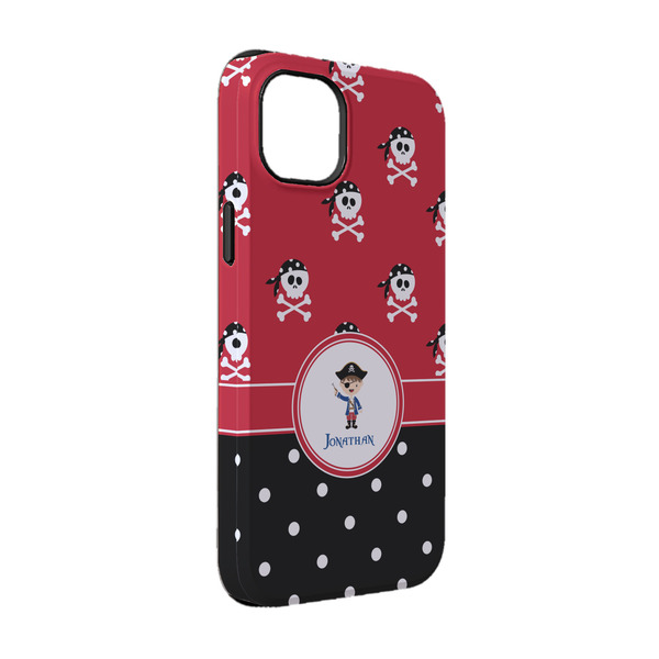 Custom Pirate & Dots iPhone Case - Rubber Lined - iPhone 14 Pro (Personalized)