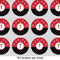 Girl's Pirate & Dots 1" Multipurpose Round Labels - Sheet