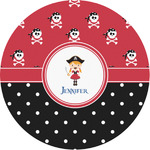 Girl's Pirate & Dots Multipurpose Round Labels - 1" (Personalized)