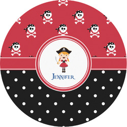 Girl's Pirate & Dots Multipurpose Round Labels - 1" (Personalized)