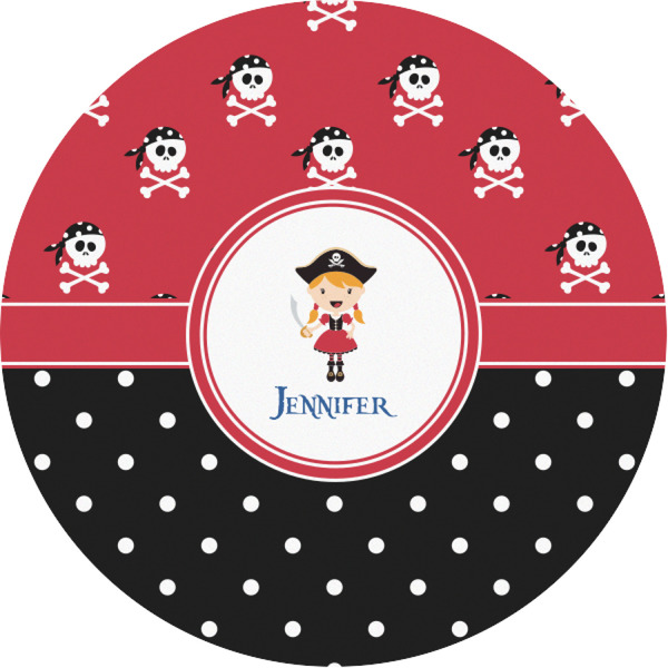 Custom Girl's Pirate & Dots Multipurpose Round Labels - 1" (Personalized)