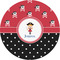 Girl's Pirate & Dots 1" Multipurpose Round Labels - Single Sticker