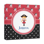 Girl's Pirate & Dots Canvas Print - 12x12 (Personalized)