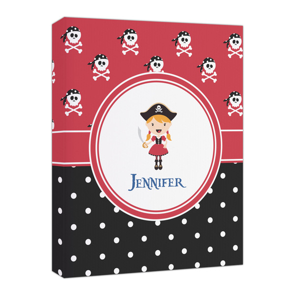 Custom Girl's Pirate & Dots Canvas Print - 16x20 (Personalized)