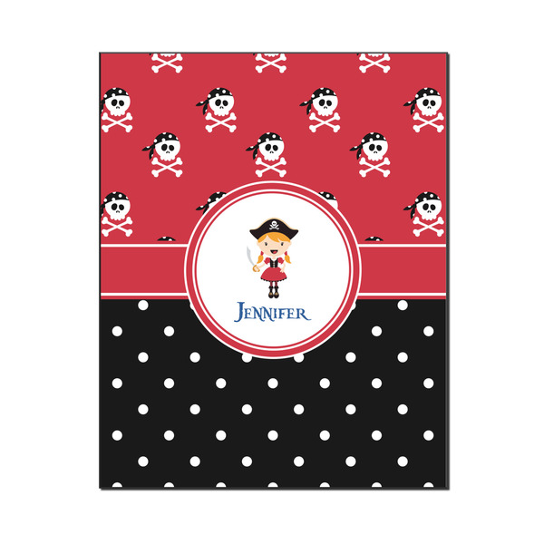 Custom Girl's Pirate & Dots Wood Print - 16x20 (Personalized)