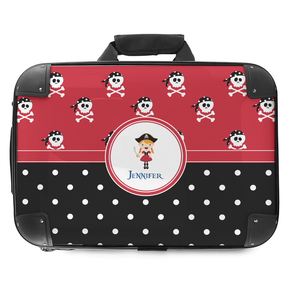 Custom Girl's Pirate & Dots Hard Shell Briefcase - 18" (Personalized)