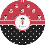 Girl's Pirate & Dots Multipurpose Round Labels - 2" (Personalized)