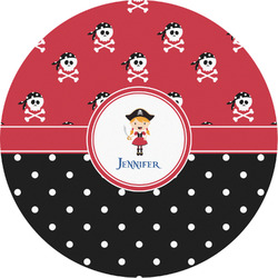 Girl's Pirate & Dots Multipurpose Round Labels - 2" (Personalized)