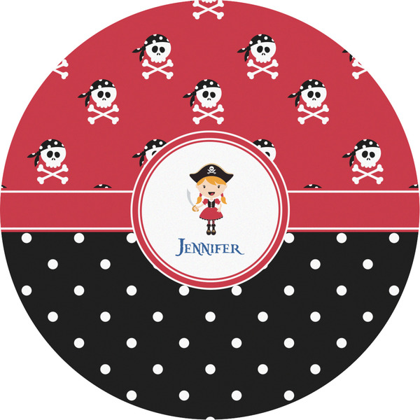 Custom Girl's Pirate & Dots Multipurpose Round Labels - 2" (Personalized)