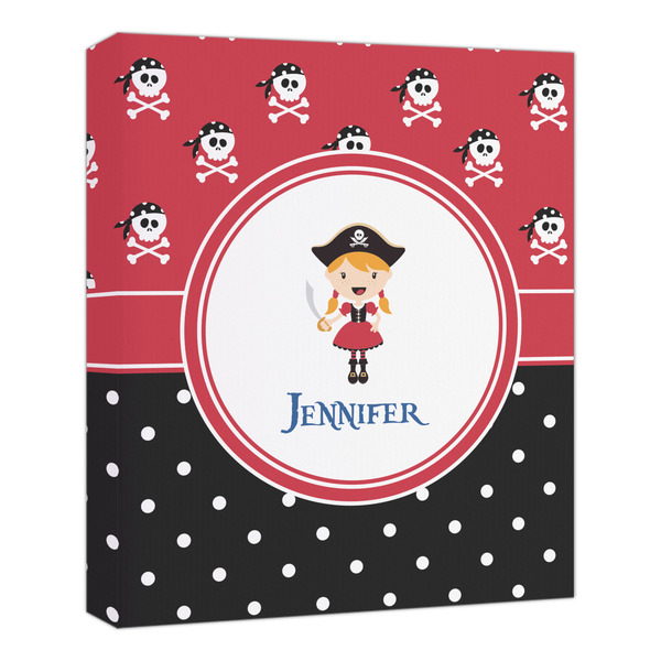 Custom Girl's Pirate & Dots Canvas Print - 20x24 (Personalized)