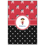 Girl's Pirate & Dots Wood Print - 20x30 (Personalized)