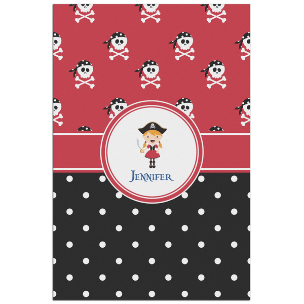 Custom Girl's Pirate & Dots Poster - Matte - 24x36 (Personalized)