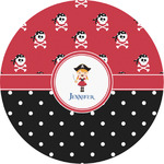 Girl's Pirate & Dots Multipurpose Round Labels - 3" (Personalized)