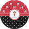 Girl's Pirate & Dots 3" Multipurpose Round Labels - Single Sticker