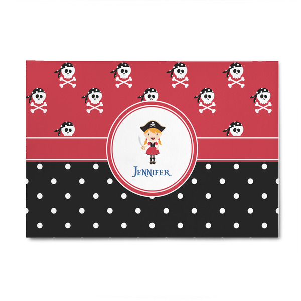 Custom Girl's Pirate & Dots 4' x 6' Patio Rug (Personalized)