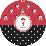 Girl's Pirate & Dots Multipurpose Round Labels - 5" (Personalized)