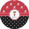 Girl's Pirate & Dots 5" Multipurpose Round Label - Single Sticker