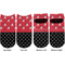 Girl's Pirate & Dots Adult Ankle Socks - Double Pair - Front and Back - Apvl