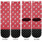 Girl's Pirate & Dots Adult Crew Socks - Double Pair - Front and Back - Apvl