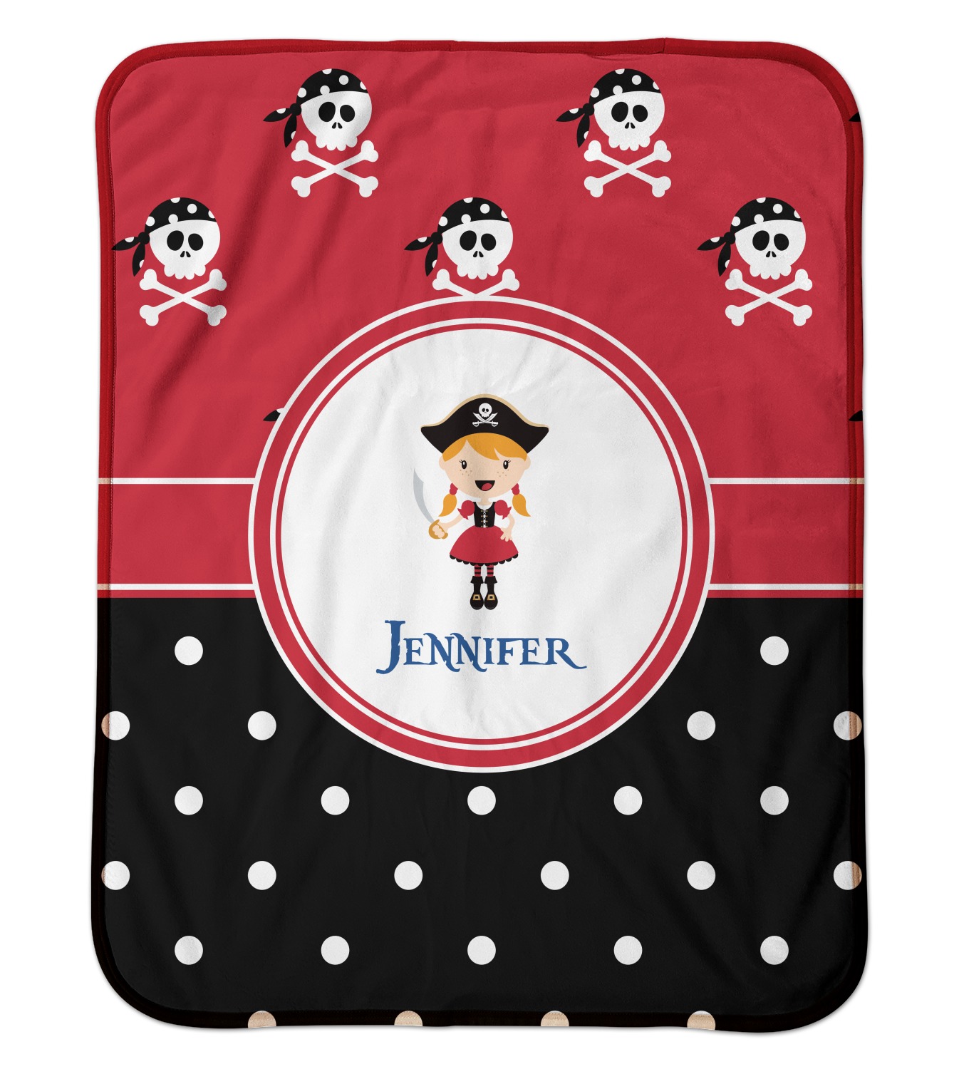 Girl's Pirate & Dots Sherpa Baby Blanket 30" x 40 ...